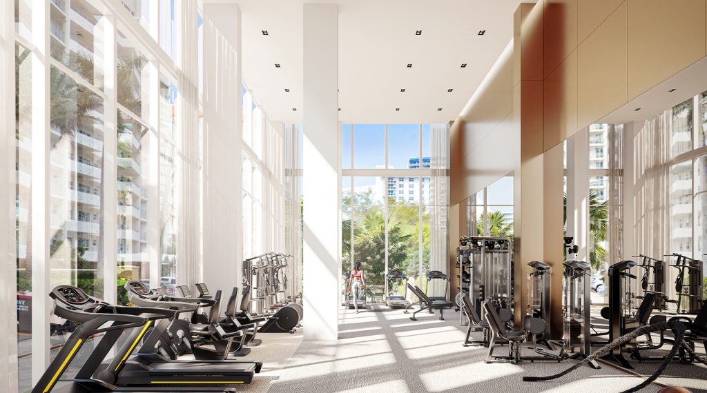 Double-Height Fitness Center