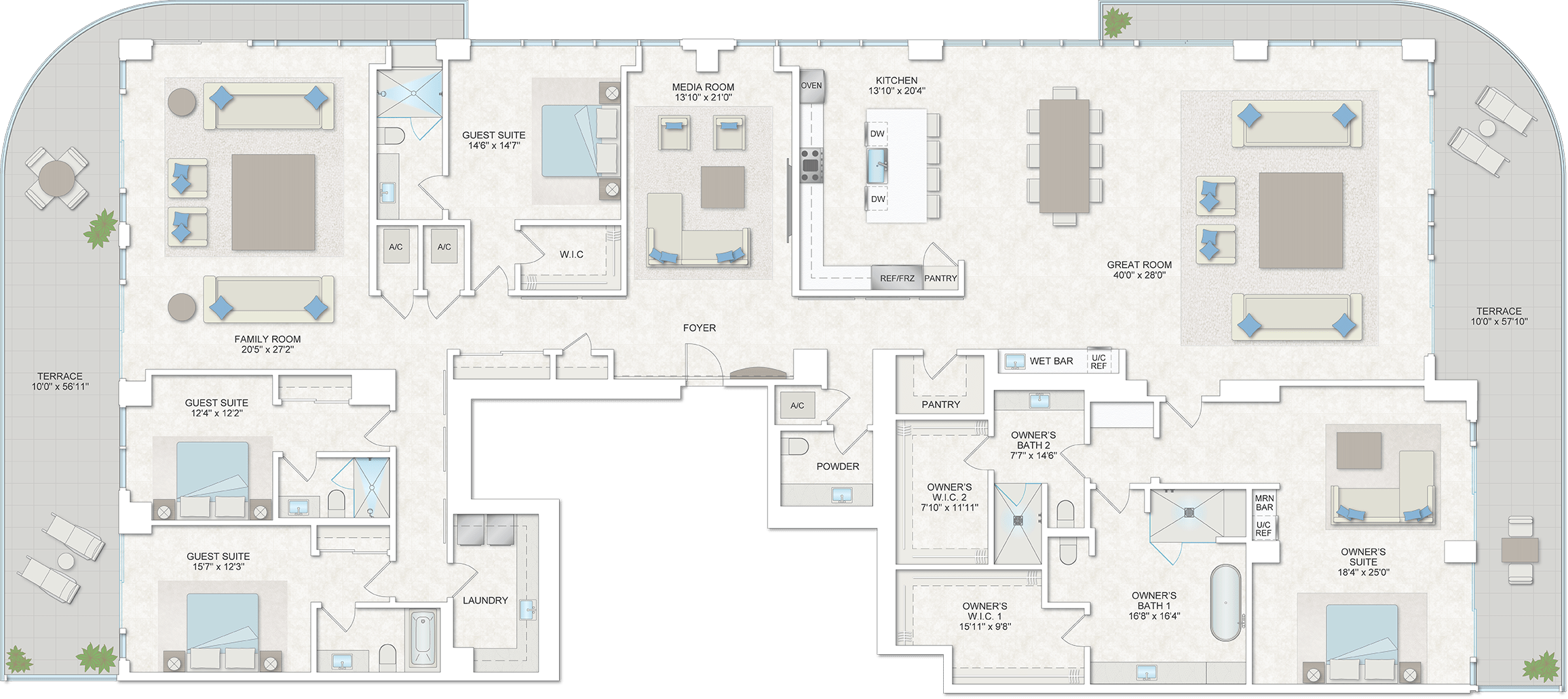 South Penthouse Two Floorplan