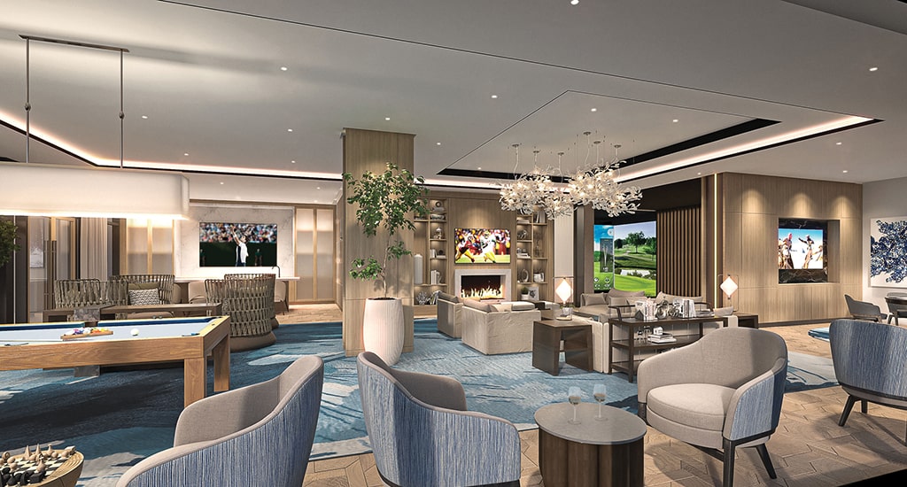 interior rendering of the selene lounge