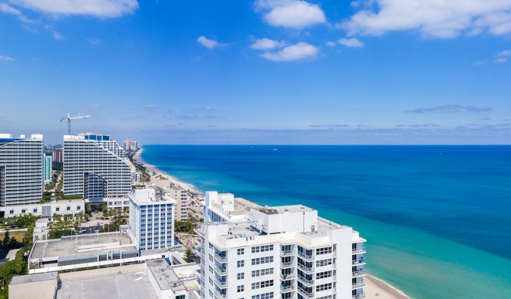 aerial view from oceanfront residences at selene fort lauderdale