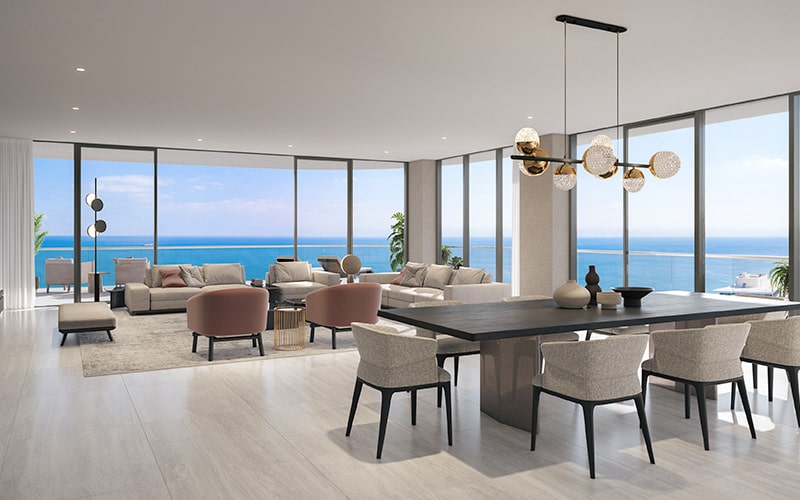 selene penthouse great room rendering