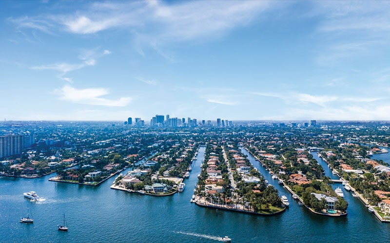 aerial of the Fort Lauderdale Coast