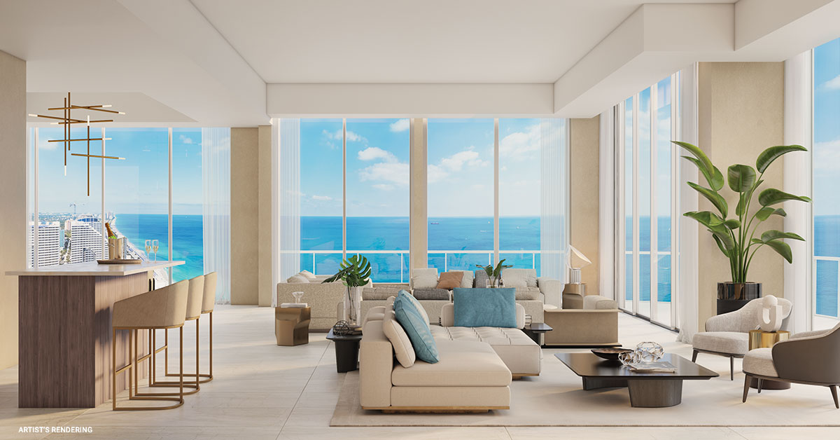Curated visual reference: Penthouse Design With An Emphasis On Natural Light And Views Reference: Infinite Views And Radiant Natural Light Flood This Fort Lauderdale