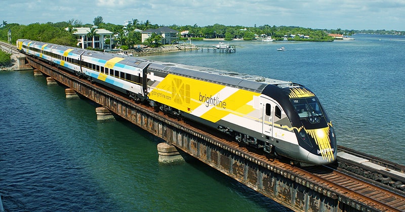 Brightline going over the water