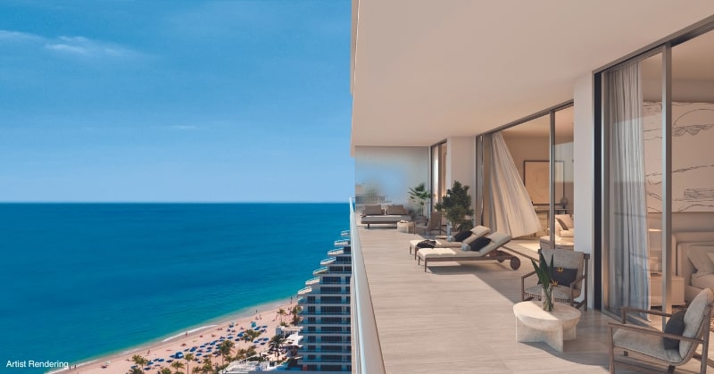 apartment terrace overlooking ocean