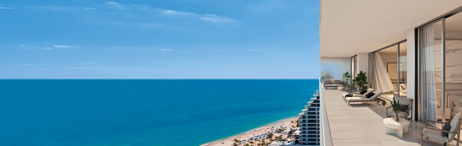 Penthouse Views of the oceanfront in Fort Lauderdale FL