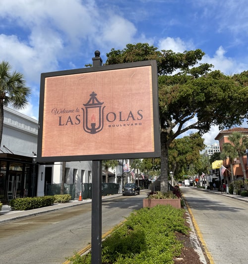 Welcome Sign for Las Olas Blvd