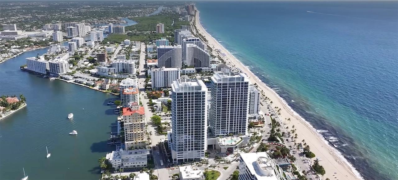 Aerial of the Selene Fort Lauderdale Residences