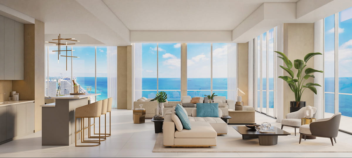 Rendering of penthouse to great room